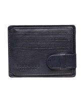 Load image into Gallery viewer, Teakwood Unisex Genuine Leather Cradholder with Clip Closure (Blue)