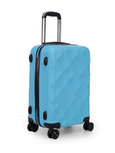 Load image into Gallery viewer, Unisex Blue Textured Hard-Sided Cabin Trolley Suitcase