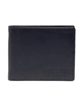 Load image into Gallery viewer, Teakwood Unisex Genuine Leather Blue Bi Fold RFID Solid Wallet