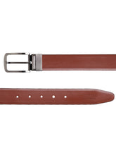 Load image into Gallery viewer, Men Black & Brown Solid Reversible Leather Belt
