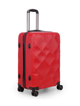Load image into Gallery viewer, Unisex Red Textured Hard-Sided Medium Trolley Suitcase