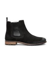 Load image into Gallery viewer, Teakwood Men Black Solid Suede Leather High-Top Flat Boots
