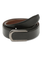 Load image into Gallery viewer, Men Black Textured Leather Belt