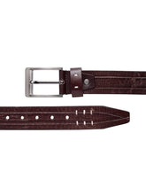 Load image into Gallery viewer, Teakwood Genuine Leather Brown Textured Belt