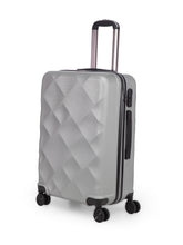 Load image into Gallery viewer, Unisex Silver Textured Hard-Sided Large Trolley Suitcase