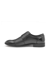Load image into Gallery viewer, Teakwood Genuine leather Men Black Formal Monk Shoes