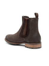 Load image into Gallery viewer, Teakwood Men Brown Solid Suede Leather High-Top Flat Boots