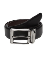 Load image into Gallery viewer, Men Black & Brown Reversible Genuine Leather Belt