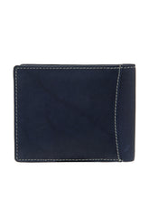 Load image into Gallery viewer, Teakwood Men Genuine Leather Blue Bi fold wallets
