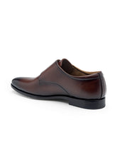 Load image into Gallery viewer, Men Tan Solid Genuine Leather Formal Single Strap Monks