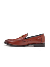 Load image into Gallery viewer, Teakwood Men Tan Brown Solid Formal Leather Loafers