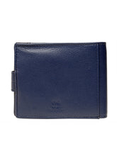 Load image into Gallery viewer, Teakwood Men Genuine Leather Blue Bi Fold Clip Wallet