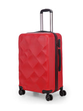 Load image into Gallery viewer, Unisex Red Textured Hard-Sided Medium Trolley Suitcase