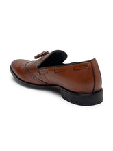 Load image into Gallery viewer, Teakwood Leathers Panelled Formal Slip-Ons Moccasin with Tassel Accent