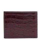 Load image into Gallery viewer, Teakwood Unisex Genuine Leather Maroon & Blue Bi Fold RFID Solid Wallet with Stitch Embroidery||Textured Maroon & Blue color 100% Genuine Leather Men's Wallet||Unisex Leather Bi Fold Wallet