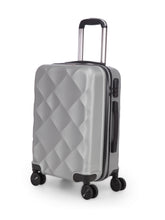Load image into Gallery viewer, Unisex Silver Textured Hard-Sided Cabin Trolley Suitcase