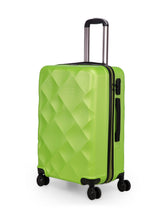 Load image into Gallery viewer, Unisex Green Textured Hard-Sided Medium Trolley Suitcase
