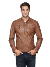 Load image into Gallery viewer, Teakwood Men's Tan Leather Jackets