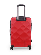 Load image into Gallery viewer, Unisex Red Textured Hard-Sided Medium Trolley Suitcase