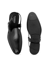 Load image into Gallery viewer, Teakwood Men Black Solid Peshawari Mules