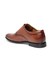 Load image into Gallery viewer, Teakwood Men Brown Solid Genuine Leather Formal Broguing Monks