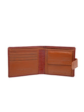 Load image into Gallery viewer, Teakwood Unisex Genuine Leather Tan Bi Fold RFID Solid Wallet