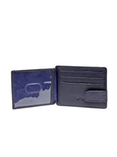 Load image into Gallery viewer, Teakwood Unisex Genuine Leather Cradholder with Clip Closure (Blue)