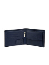Load image into Gallery viewer, Teakwood Men Genuine Leather Blue Bi fold wallets
