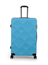 Load image into Gallery viewer, Unisex Set of 3 Blue Textured Hard-Sided Trolley Suitcases