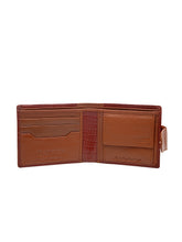 Load image into Gallery viewer, Teakwood Unisex Genuine Leather Tan Bi Fold RFID Solid Wallet