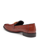 Load image into Gallery viewer, Teakwood Men Tan Brown Solid Formal Leather Loafers