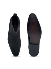 Load image into Gallery viewer, Teakwood Men Black Suede Leather Chelsea Boots