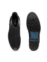 Load image into Gallery viewer, Teakwood Men Black Solid Suede Leather High-Top Flat Boots