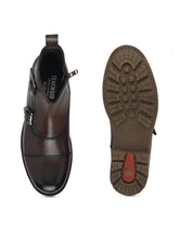 Load image into Gallery viewer, Teakwood Men Genuine Leather Mid top Buckle detail Boots(T.MORO)