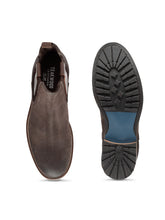 Load image into Gallery viewer, Teakwood Men Brown Solid Suede Leather High-Top Flat Boots