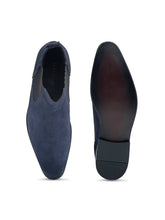 Load image into Gallery viewer, Teakwood Men Blue Suede Leather Chelsea Boots