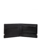 Load image into Gallery viewer, Teakwood Unisex Genuine Leather Black Bi Fold RFID Solid Wallet