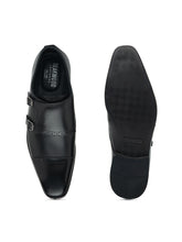 Load image into Gallery viewer, Teakwood Men Genuine Leather Double-Strap Monk Shoes(BLACK)
