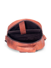 Load image into Gallery viewer, Teakwood Unisex Genuine Leather Tan Solid Backpack||Unisex Laptop Bag/Backpack