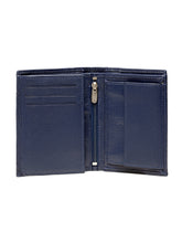 Load image into Gallery viewer, Teakwood Men Genuine Leather Bi Fold Wallet (Blue)