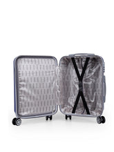 Load image into Gallery viewer, Teakwood Leathers Unisex Blue Textured Hard-Sided Cabin Trolley Suitcase