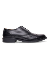 Load image into Gallery viewer, Teakwood Genuine Leather Black Oxford Shoes
