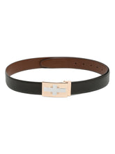 Load image into Gallery viewer, Men Black Textured Leather Belt
