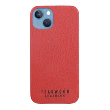 Load image into Gallery viewer, Unisex Red Textured Leather iPhone 13/12 Mobile Back Case