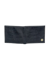 Load image into Gallery viewer, Teakwood Unisex Genuine Leather Blue Bi Fold RFID Solid Wallet