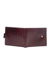 Load image into Gallery viewer, Teakwood Unisex Genuine Leather Brown Bi Fold RFID Solid Wallet
