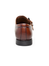 Load image into Gallery viewer, Teakwood Men Brown Solid Genuine Leather Formal Broguing Monks