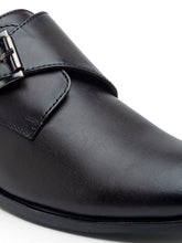 Load image into Gallery viewer, Teakwood Men Deep Brown Solid Genuine Leather Formal Single Strap Monks