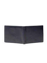 Load image into Gallery viewer, Teakwood Unisex Genuine Leather Blue Bi Fold RFID Solid Wallet
