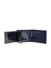 Load image into Gallery viewer, Teakwood Men Genuine Leather Blue Bi fold wallets
